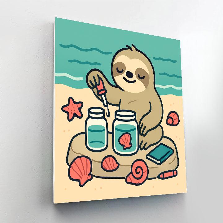 Seaside Science Sloth paint by numbers