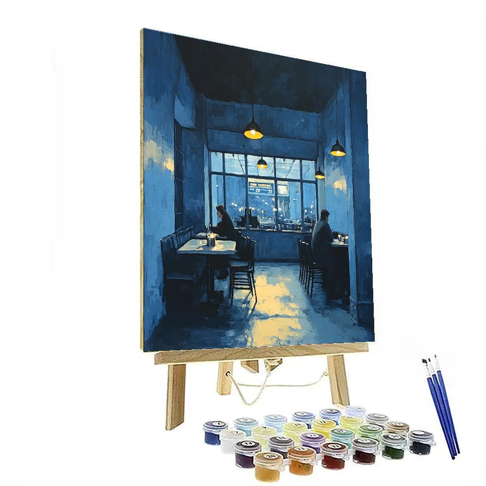 Edward Hopper Inspired Quiet Diner paint by color
