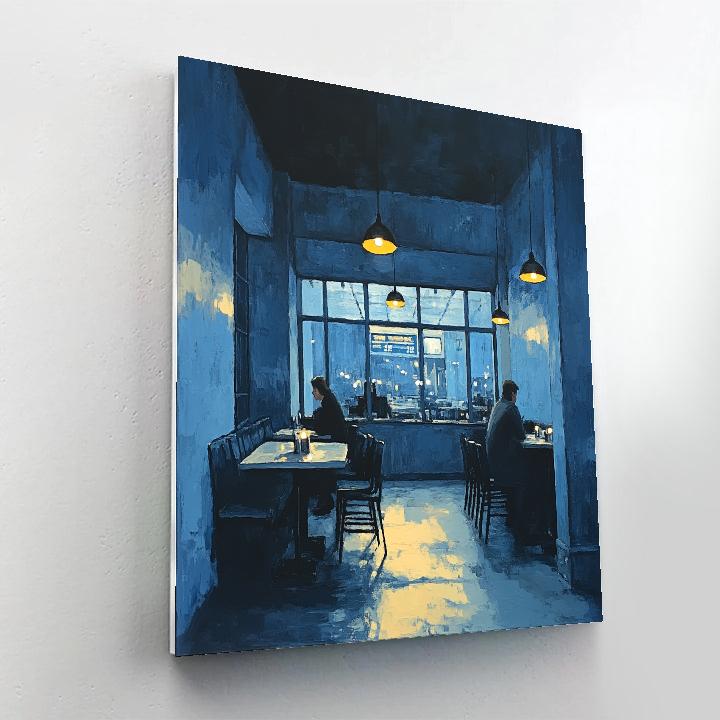 Edward Hopper Inspired Quiet Diner paint by color