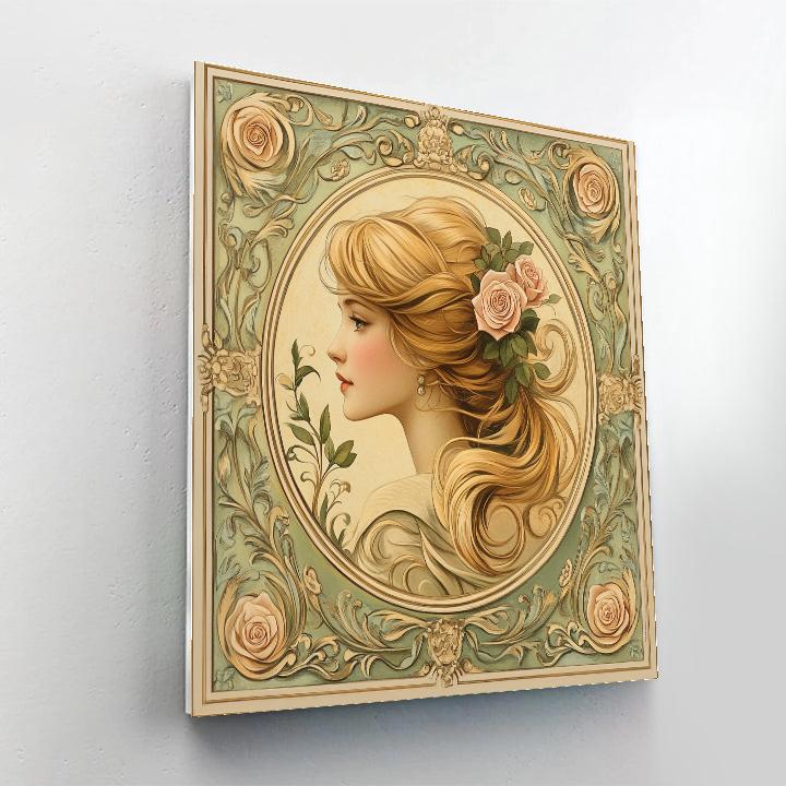Alphonse Mucha Inspired Floral Emblem Painting by numbers kit