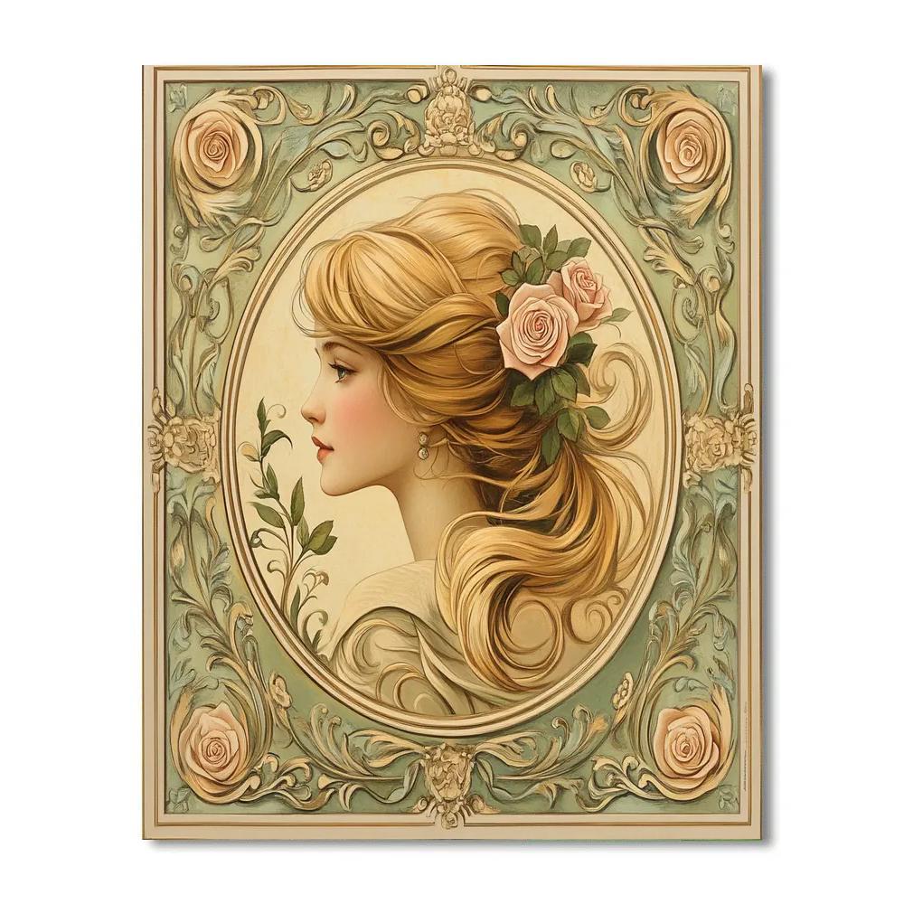 Alphonse Mucha Inspired Floral Emblem Painting by numbers kit