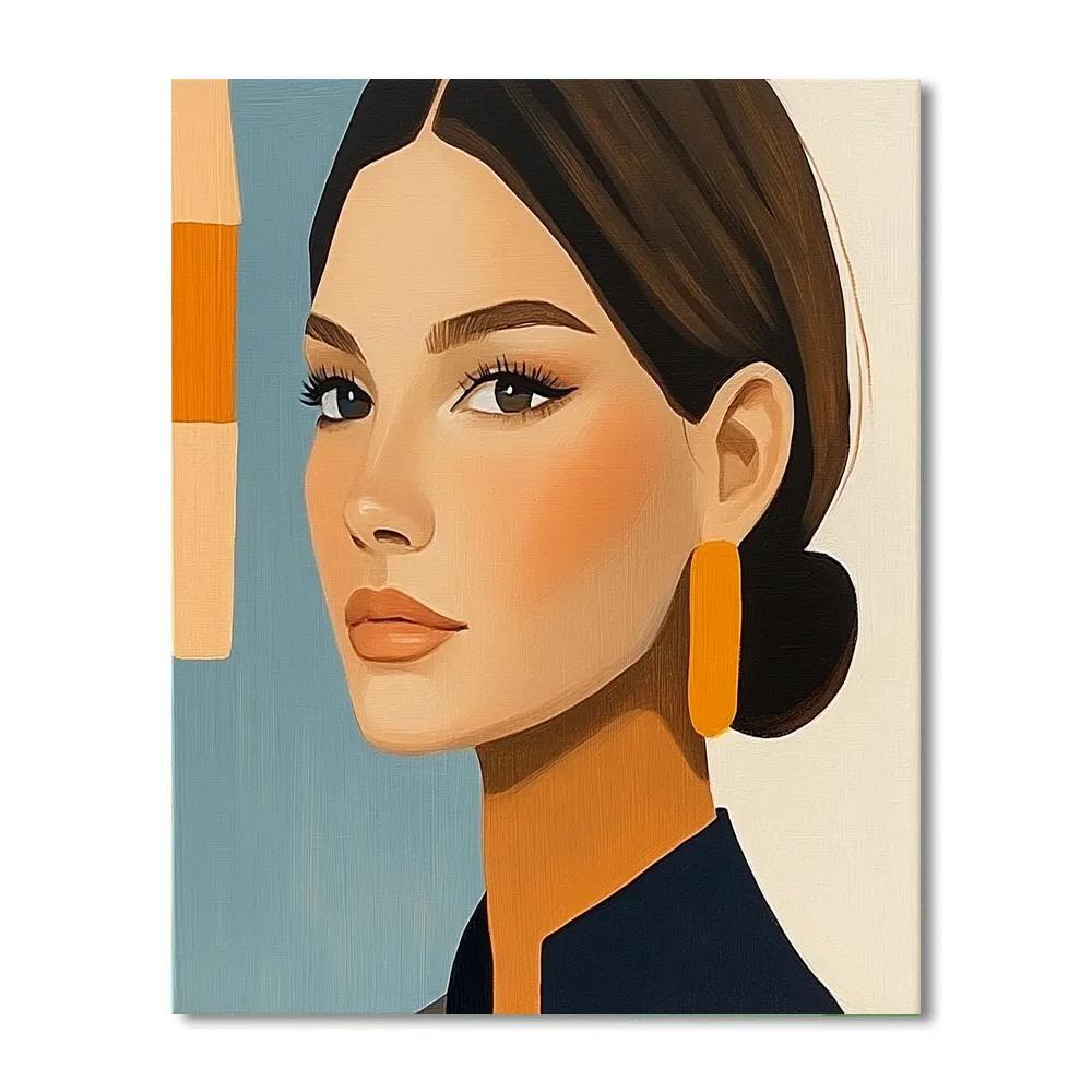 Amedeo Modigliani Inspired Almond-Eyed Portrait Number painting