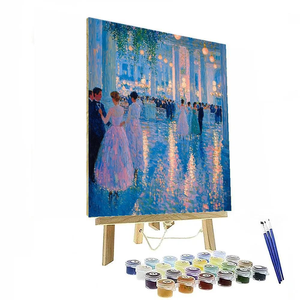 Georges Seurat Inspired Evening Promenade paint by number