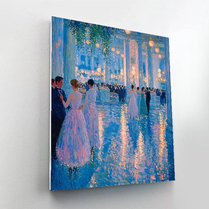 Georges Seurat Inspired Evening Promenade paint by number