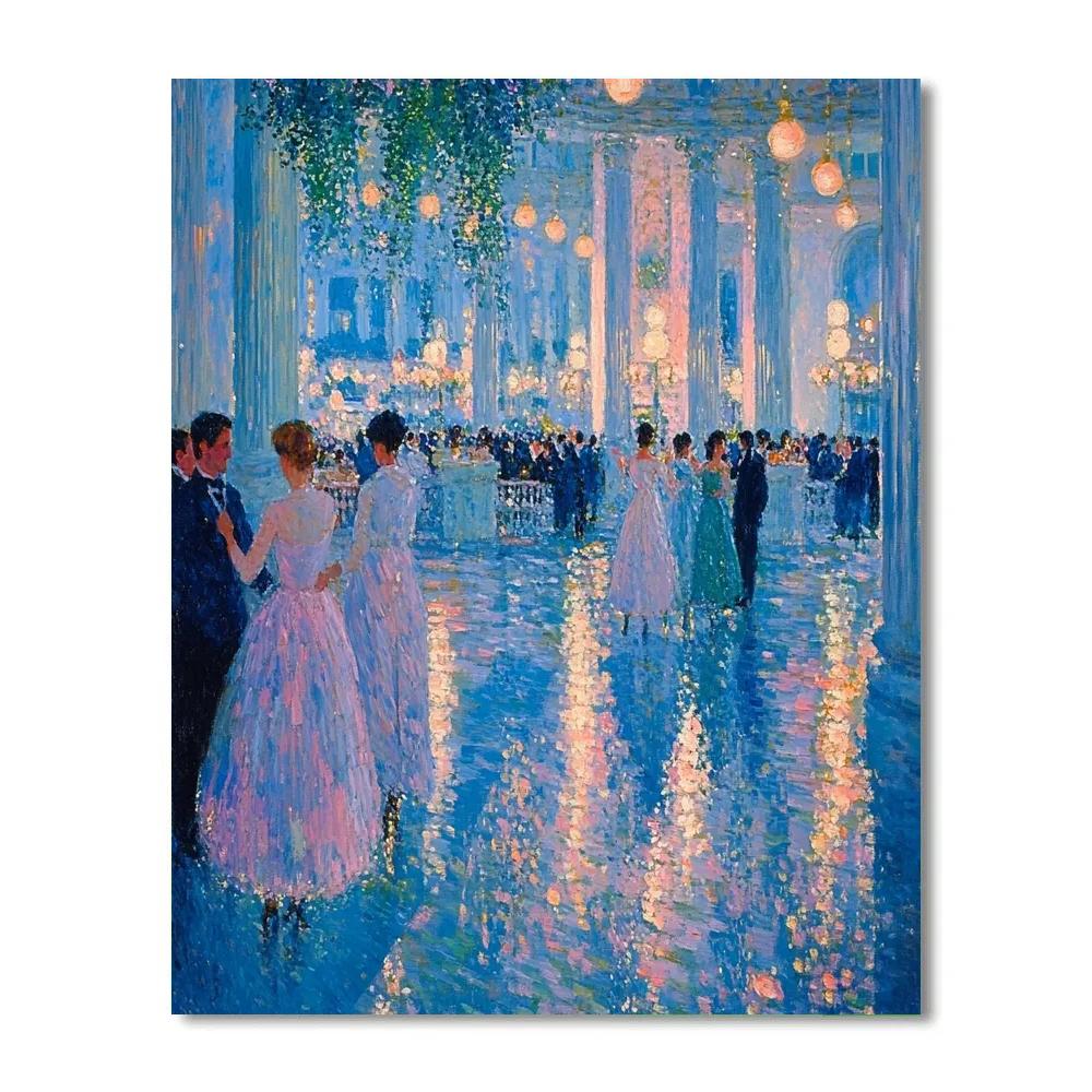 Georges Seurat Inspired Evening Promenade paint by number