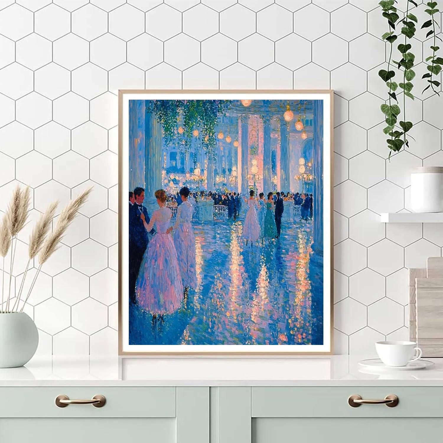 Georges Seurat Inspired Evening Promenade paint by number