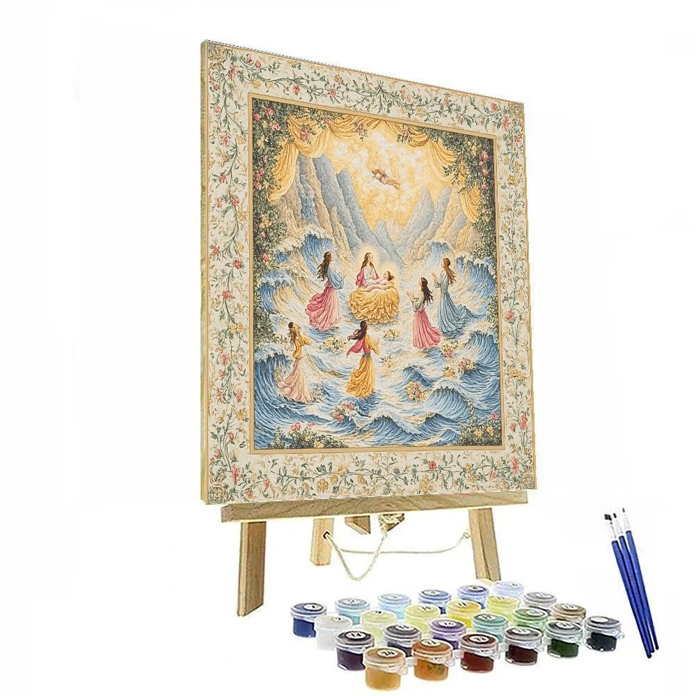 Sandro Botticelli Inspired Mythic Birth paint by numbers