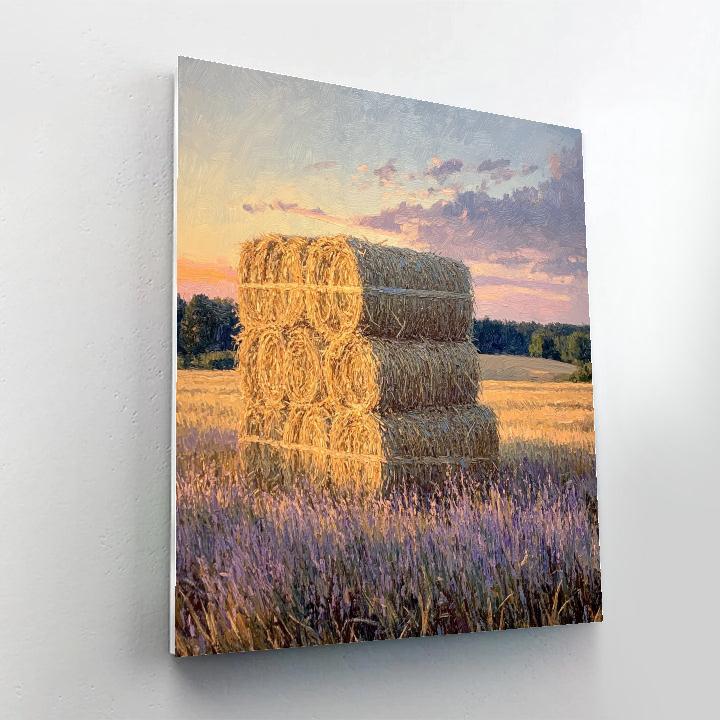 Claude Monet Inspired Haystacks At Dusk Number painting