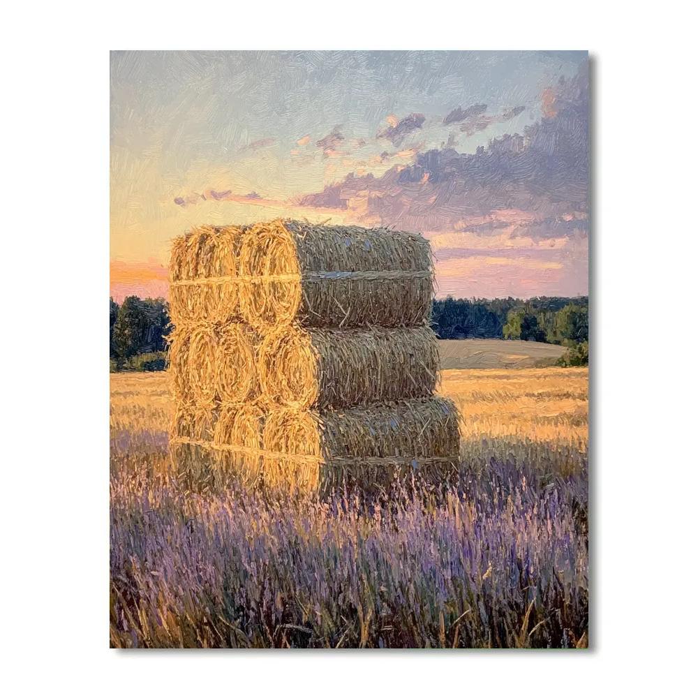 Claude Monet Inspired Haystacks At Dusk Number painting