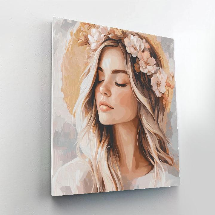 Botticelli Inspired Flower Crown paint by number