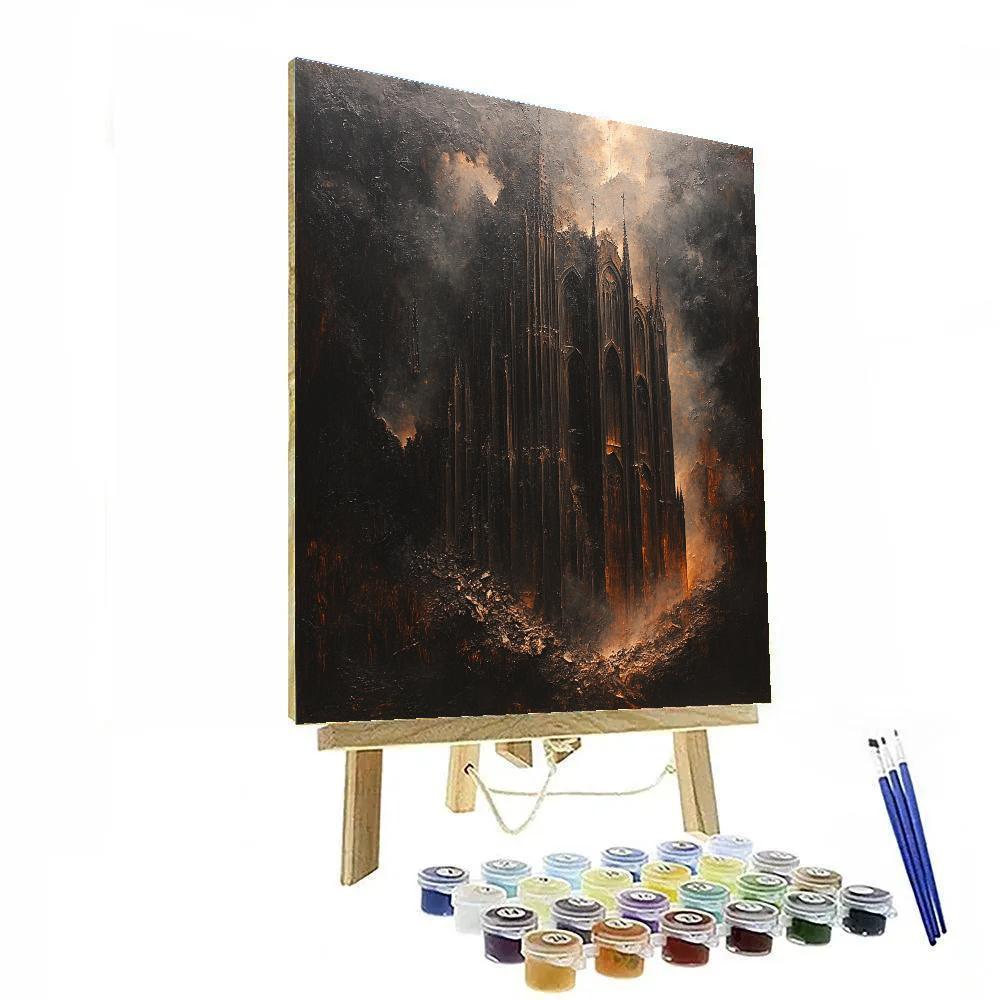 Anselm Kiefer Inspired Ruined Cathedral Paint by numbers art