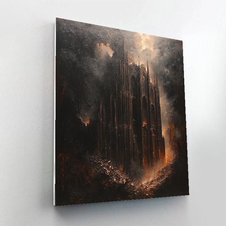 Anselm Kiefer Inspired Ruined Cathedral Paint by numbers art