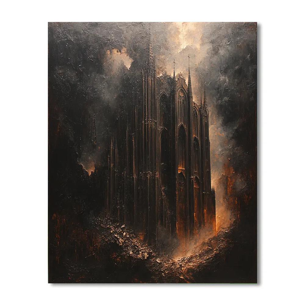 Anselm Kiefer Inspired Ruined Cathedral Paint by numbers art