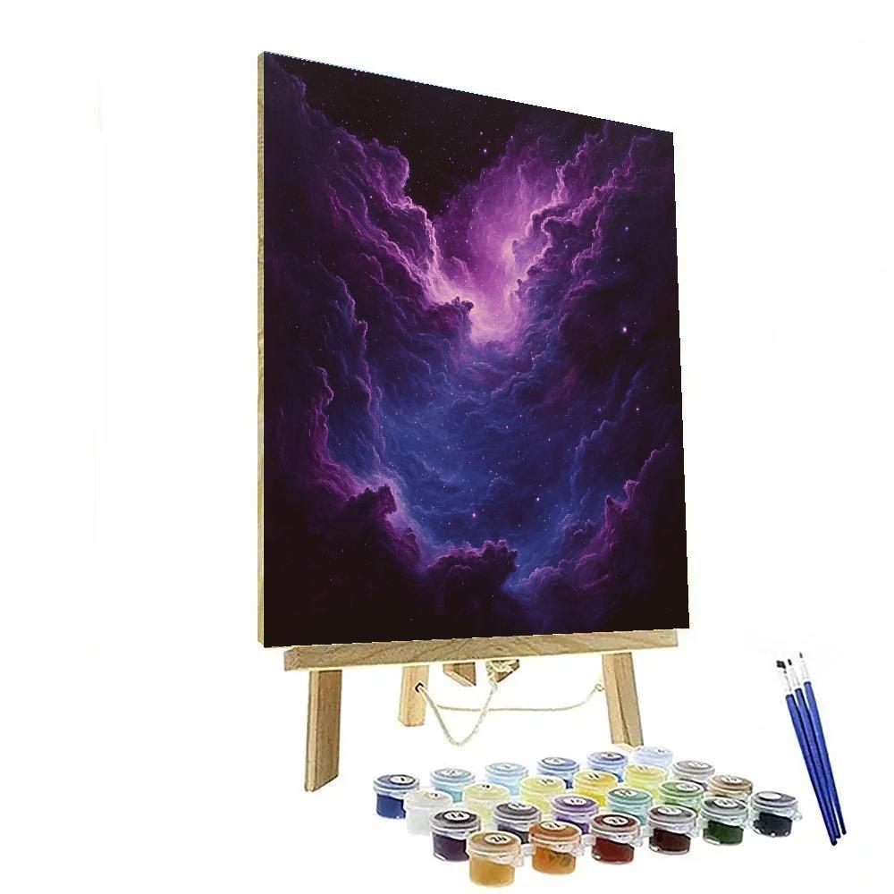 Caravaggio Inspired Midnight Nebula Bloom Number painting