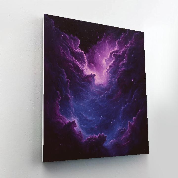 Caravaggio Inspired Midnight Nebula Bloom Number painting