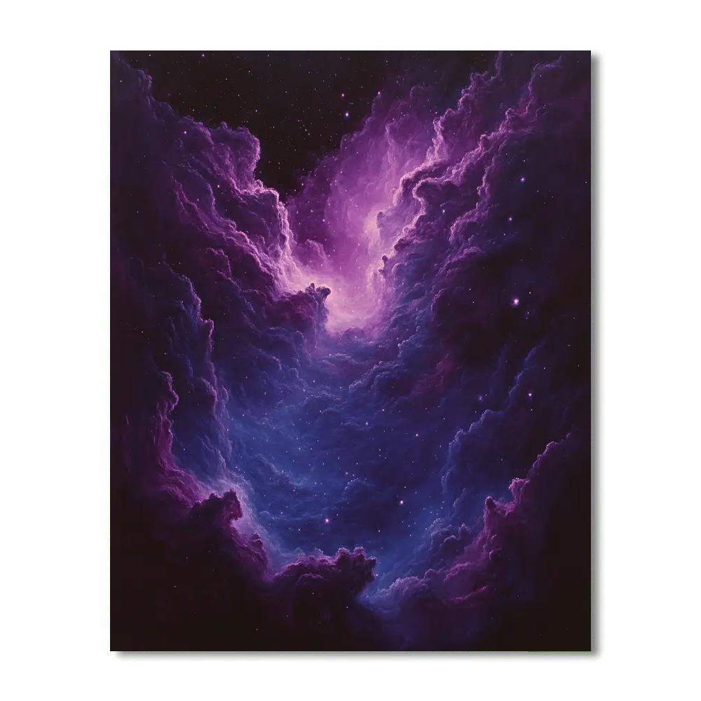 Caravaggio Inspired Midnight Nebula Bloom Number painting