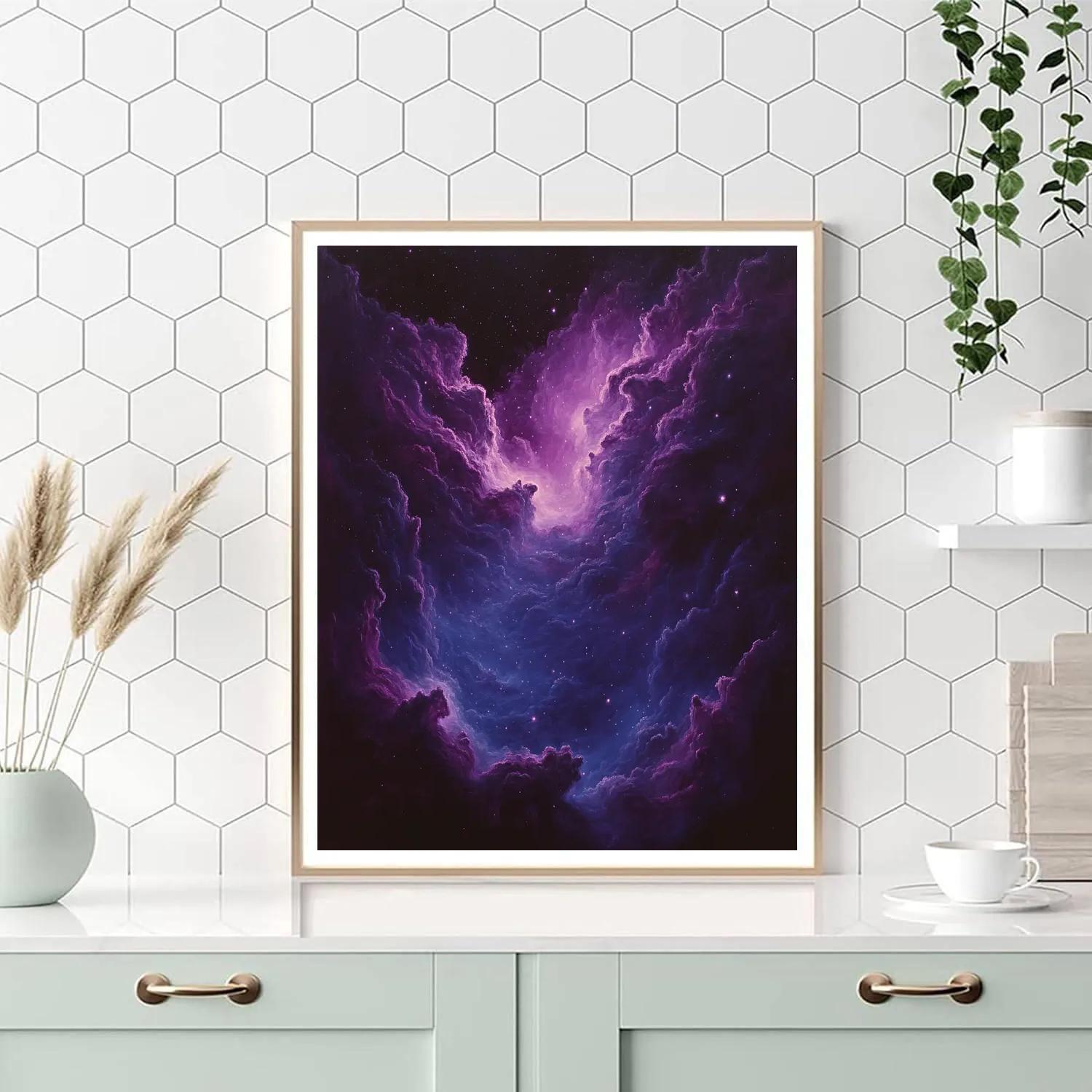 Caravaggio Inspired Midnight Nebula Bloom Number painting