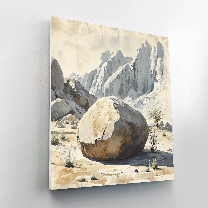 Leonardo Da Vinci Inspired Lunar Rock Garden paint by numbers