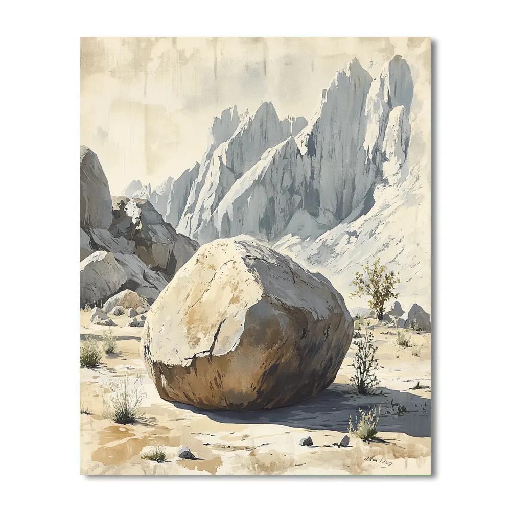 Leonardo Da Vinci Inspired Lunar Rock Garden paint by numbers