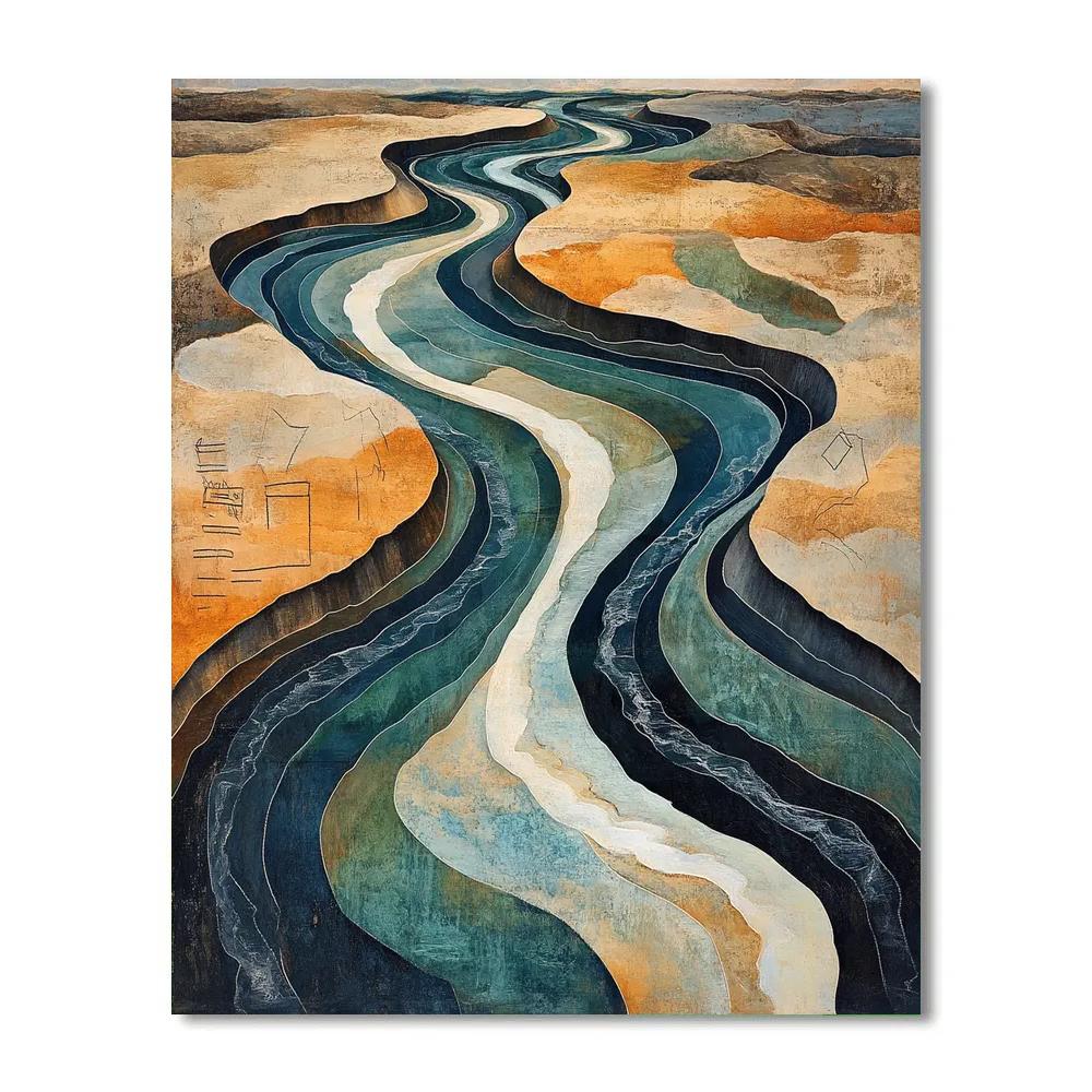 Michelangelo Inspired River Braids Numbered painting kits