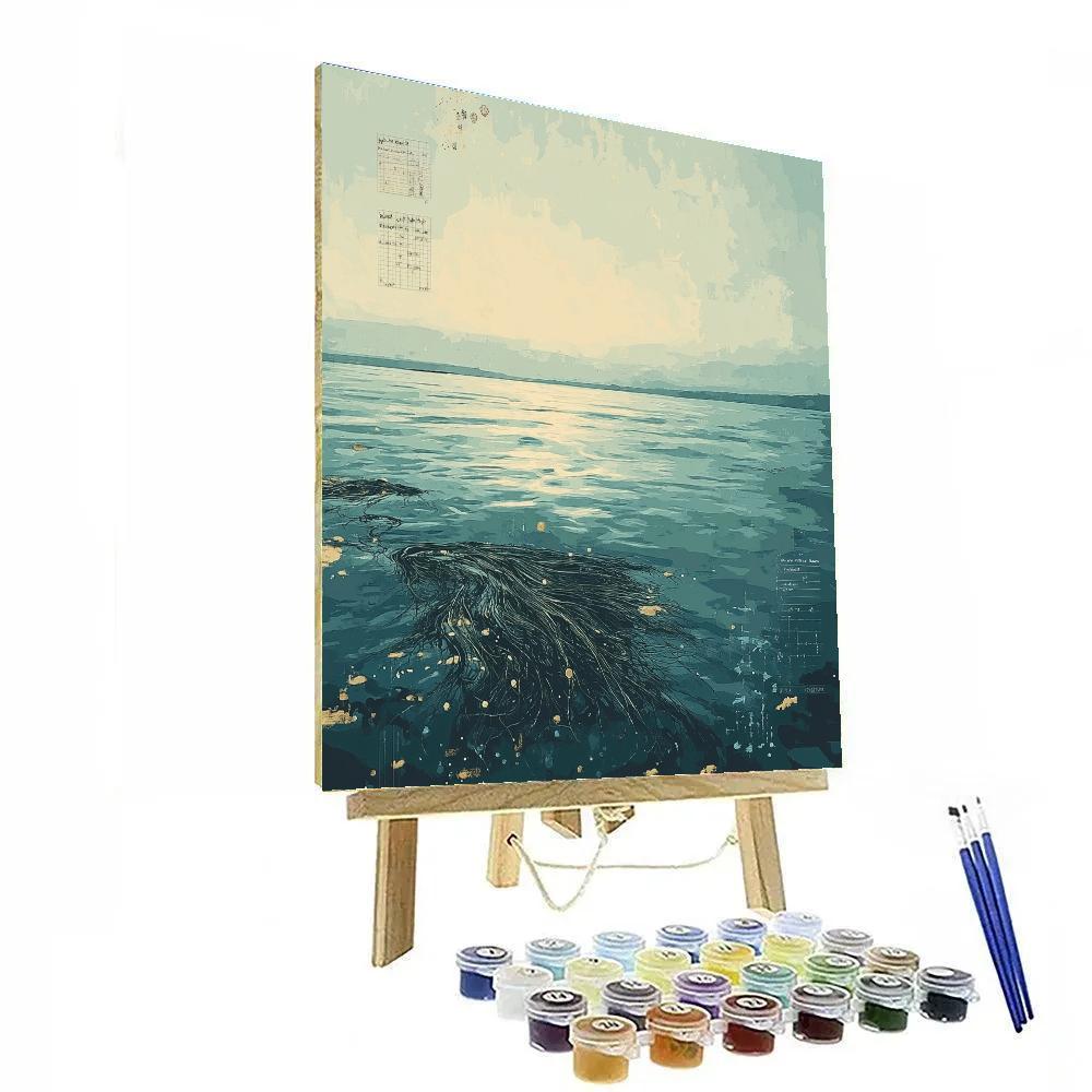 Leonardo Da Vinci Inspired Oceanic Constellation Number painting