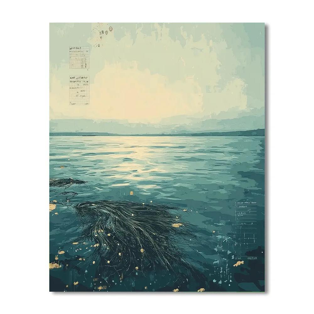 Leonardo Da Vinci Inspired Oceanic Constellation Number painting