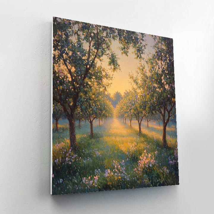 Edgar Degas Inspired Morning Light On Orchard Mist paint by number