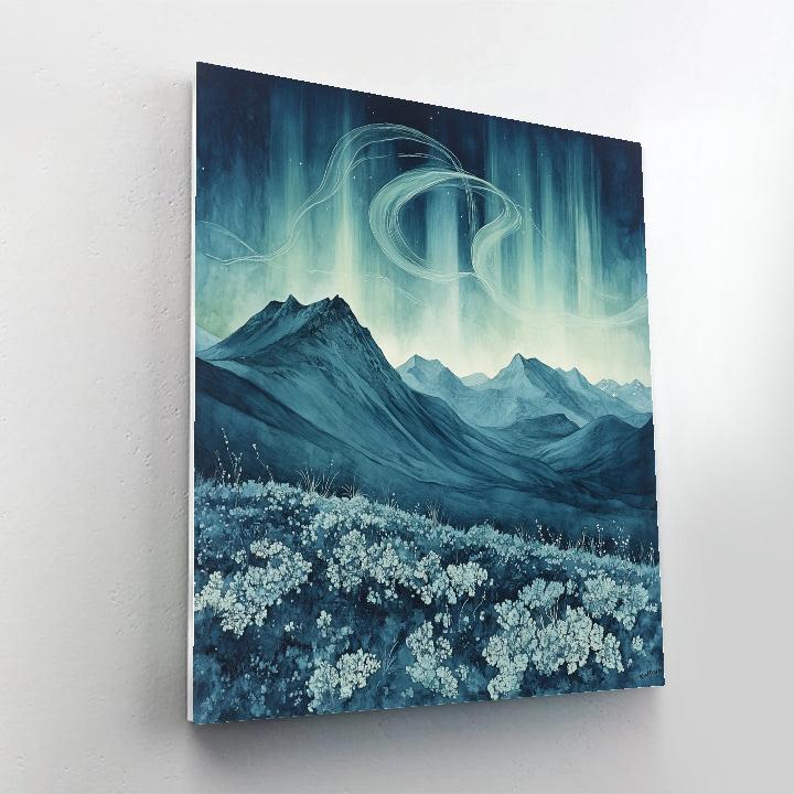 Leonardo Da Vinci Inspired Alpine Aurora Study Paint by numbers art