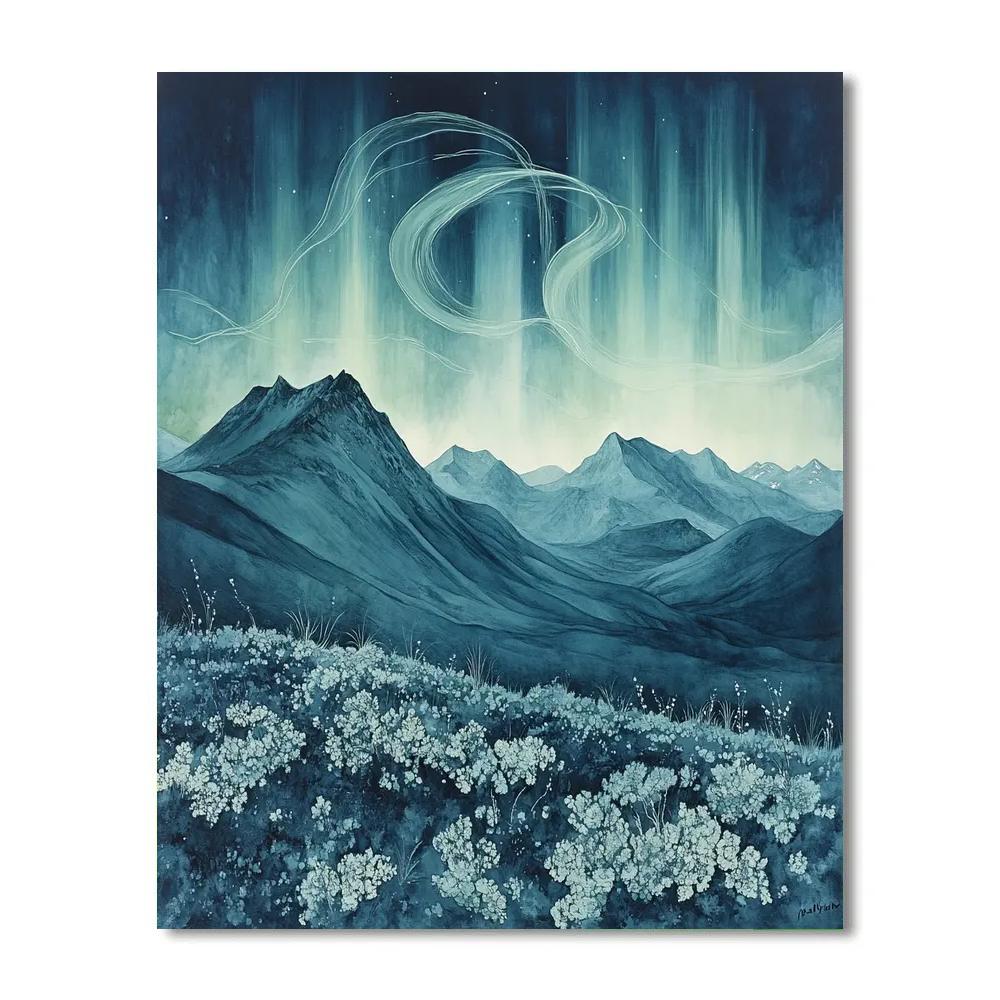 Leonardo Da Vinci Inspired Alpine Aurora Study Paint by numbers art
