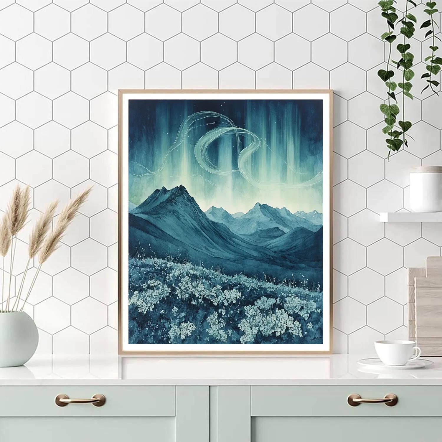 Leonardo Da Vinci Inspired Alpine Aurora Study Paint by numbers art