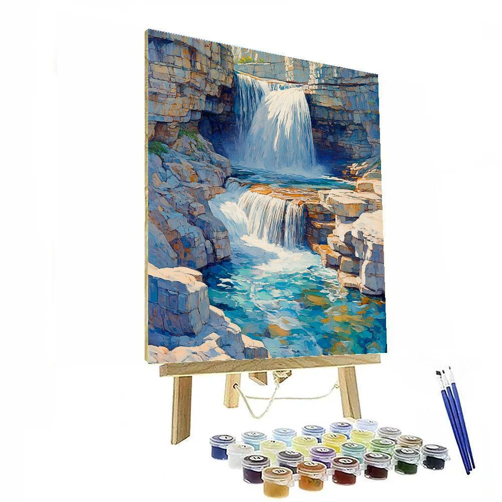 Michelangelo Inspired Mountain Cascade paint by color