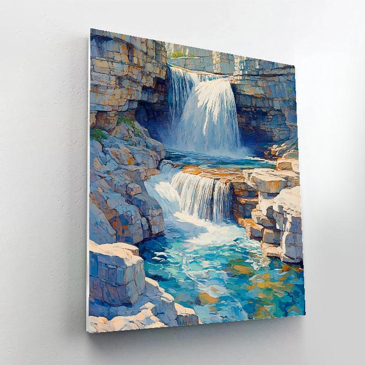 Michelangelo Inspired Mountain Cascade paint by color