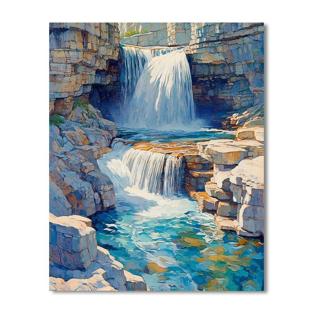 Michelangelo Inspired Mountain Cascade paint by color