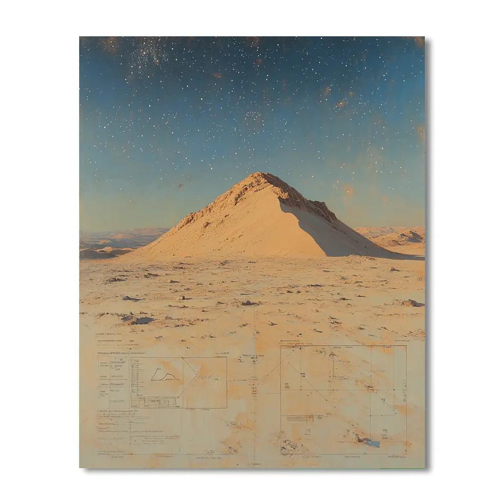 Leonardo Da Vinci Inspired Desert Star Map Number painting