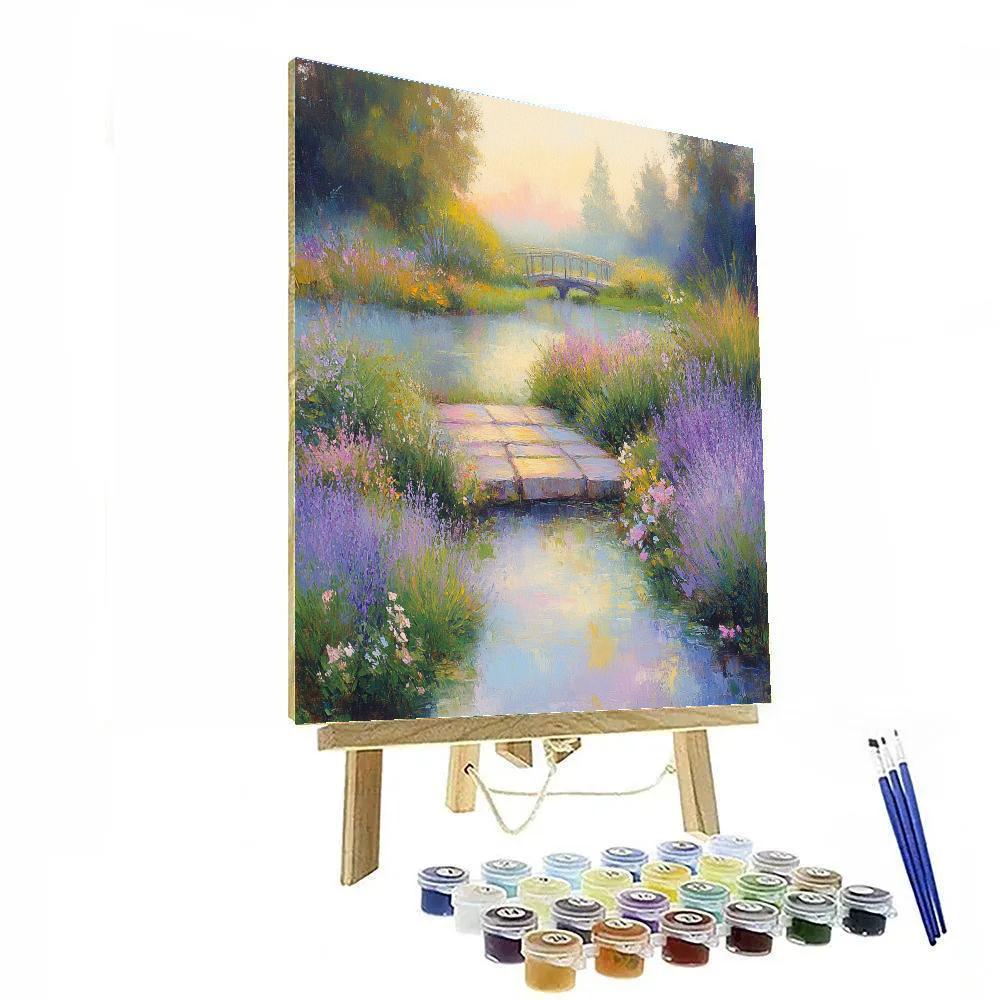 Monet Inspired Flower Garden Dawn Paint by numbers art