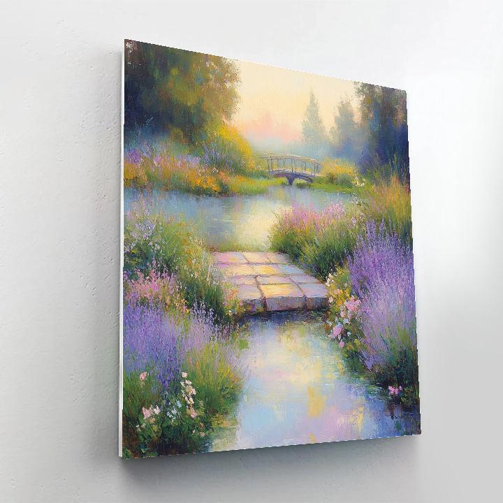 Monet Inspired Flower Garden Dawn Paint by numbers art