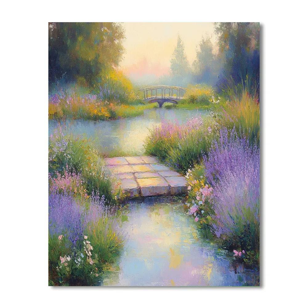 Monet Inspired Flower Garden Dawn Paint by numbers art