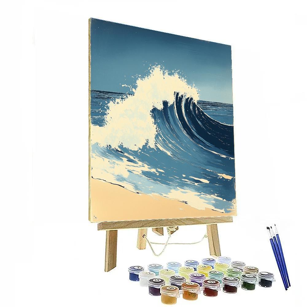 Hokusai Inspired Coastal Wave DIY paint by numbers