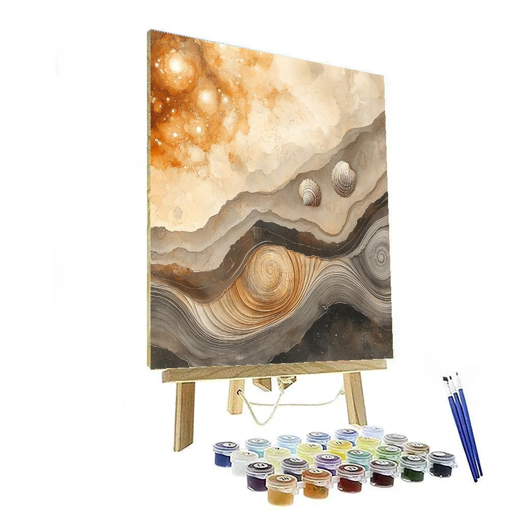 Leonardo Da Vinci Inspired Fossil Nebula Numbered painting kits