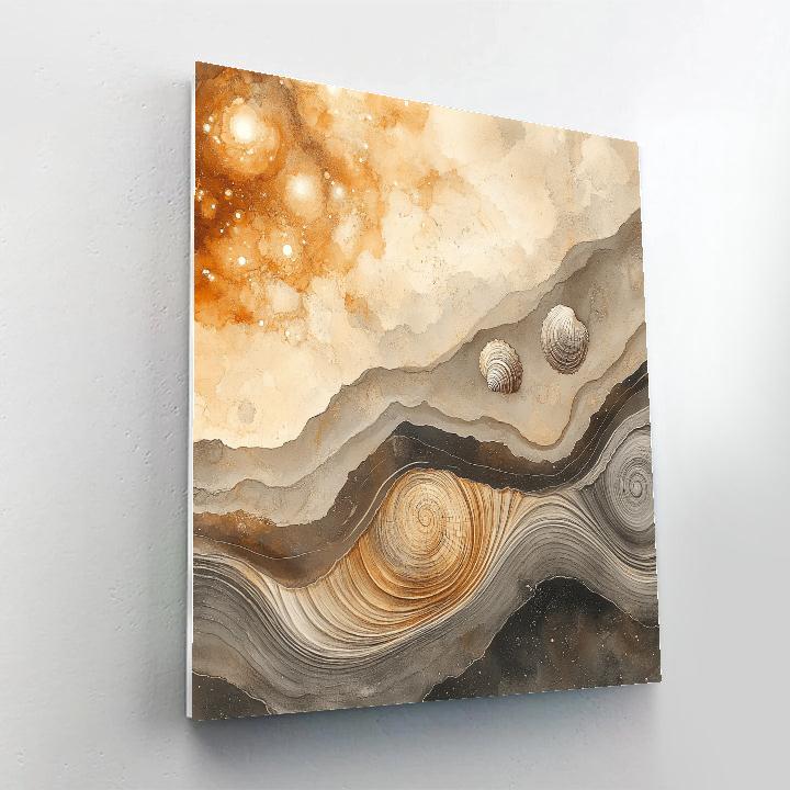 Leonardo Da Vinci Inspired Fossil Nebula Numbered painting kits