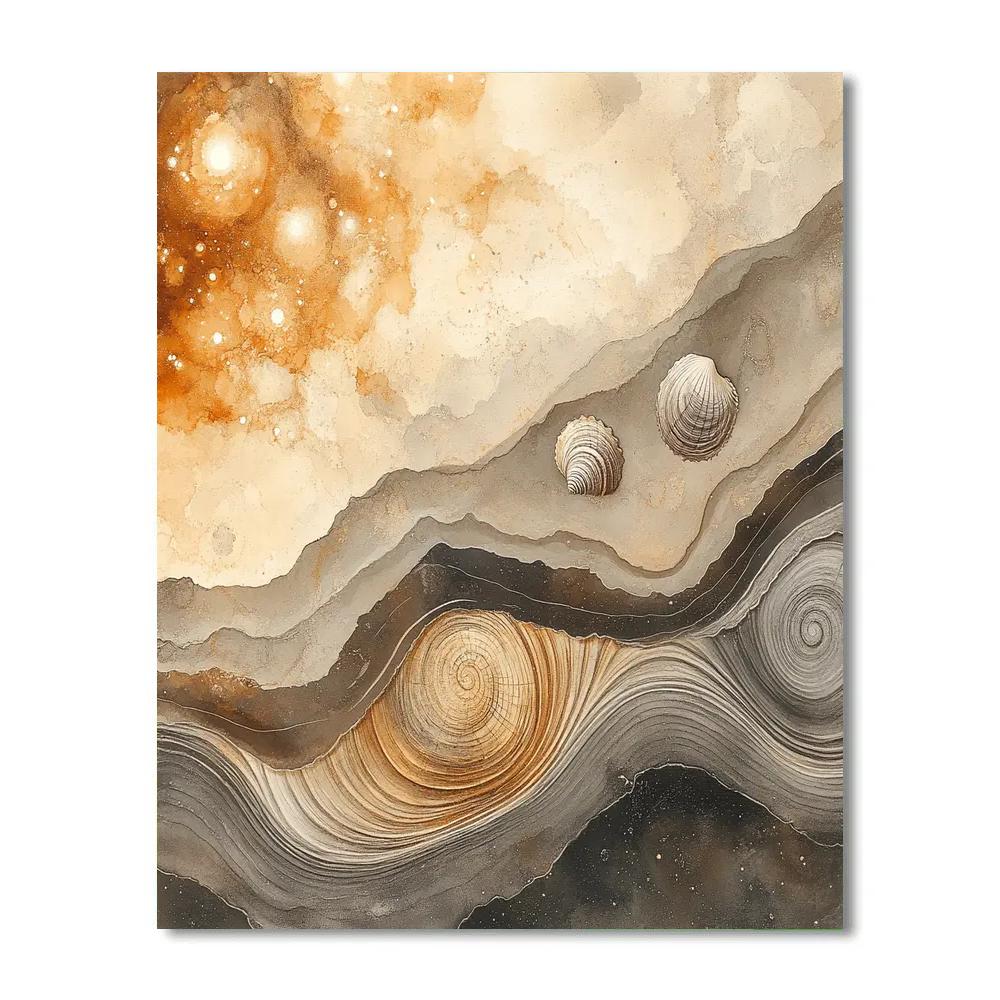 Leonardo Da Vinci Inspired Fossil Nebula Numbered painting kits