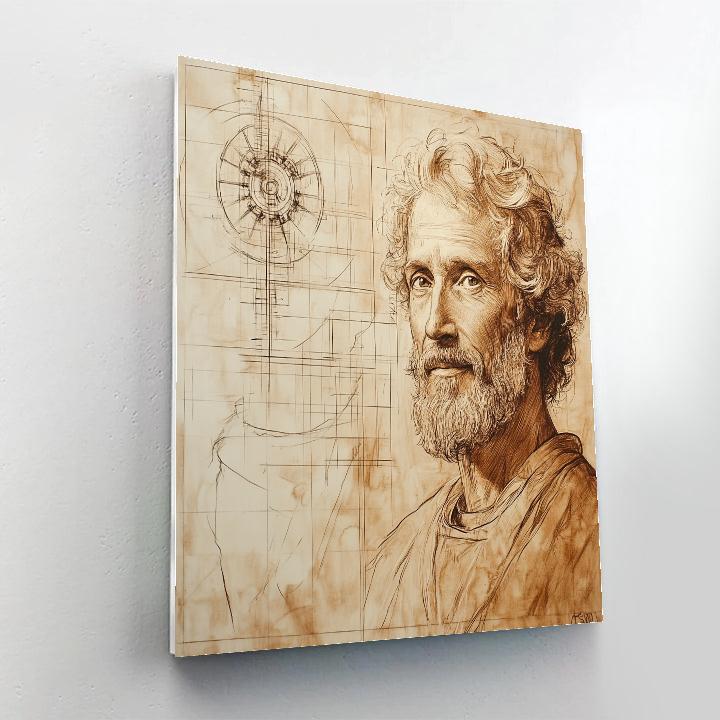 Leonardo Da Vinci Inspired Inventor Study paint by number