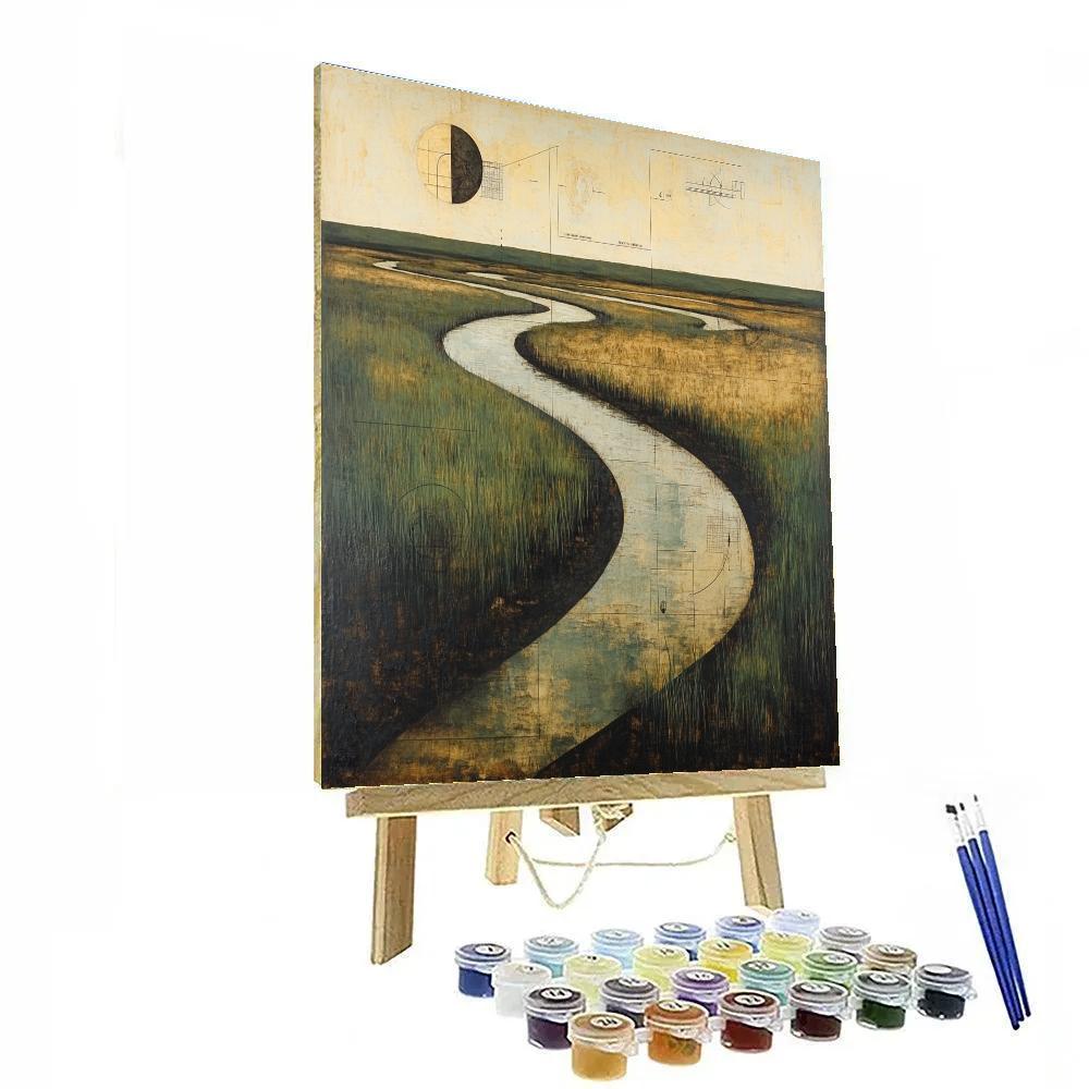 Leonardo Da Vinci Inspired Riverine Orbital Study Paint by numbers art