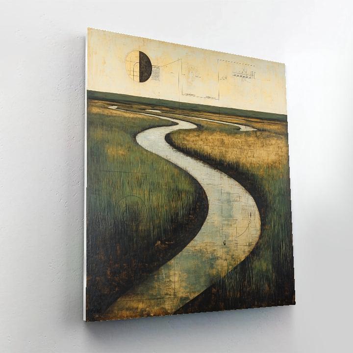 Leonardo Da Vinci Inspired Riverine Orbital Study Paint by numbers art