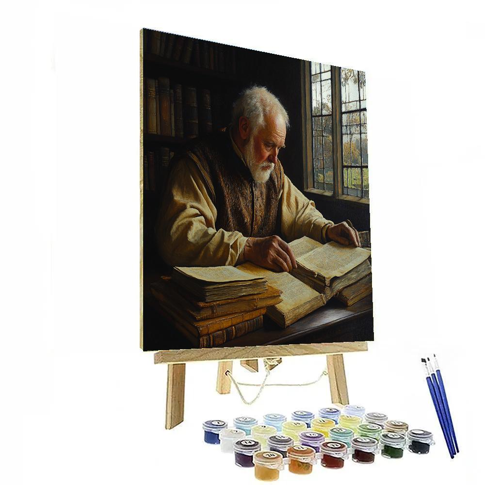 Rembrandt Inspired Scholar By Candlelight paint by color