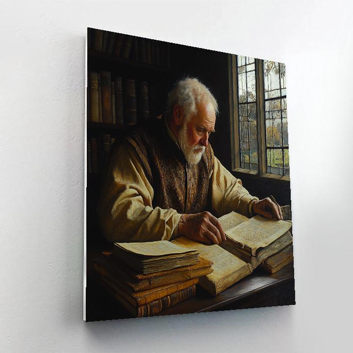 Rembrandt Inspired Scholar By Candlelight paint by color