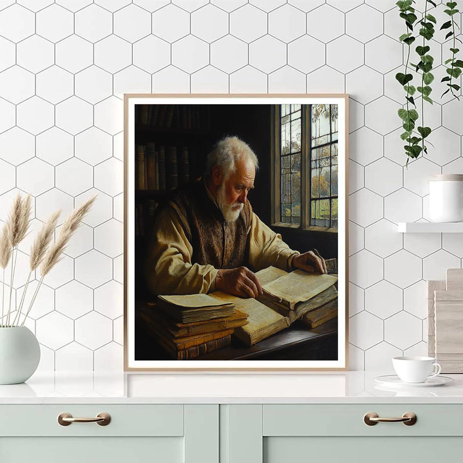 Rembrandt Inspired Scholar By Candlelight paint by color