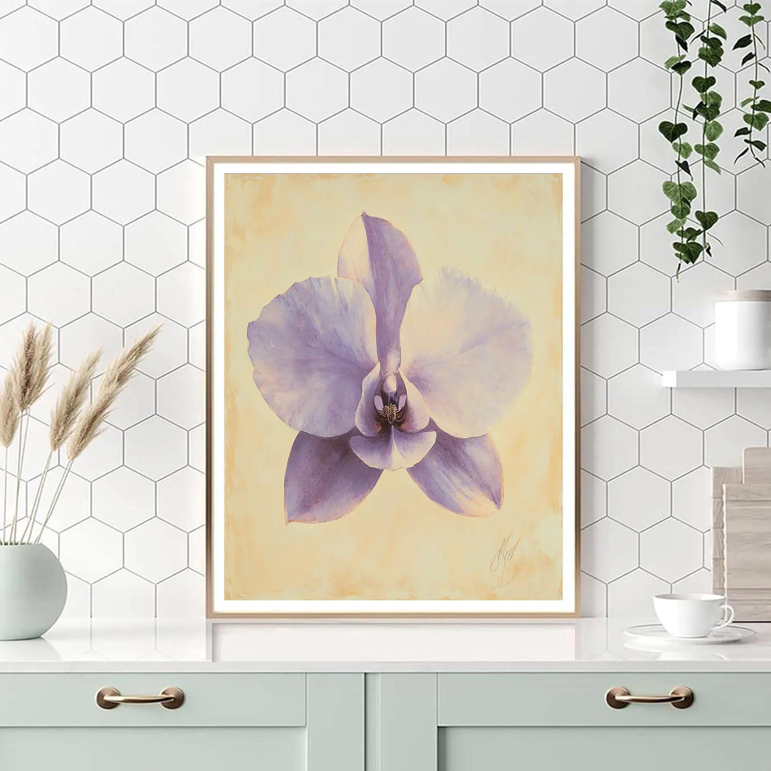 Leonardo Da Vinci Inspired Celestial Orchid Study paint by number