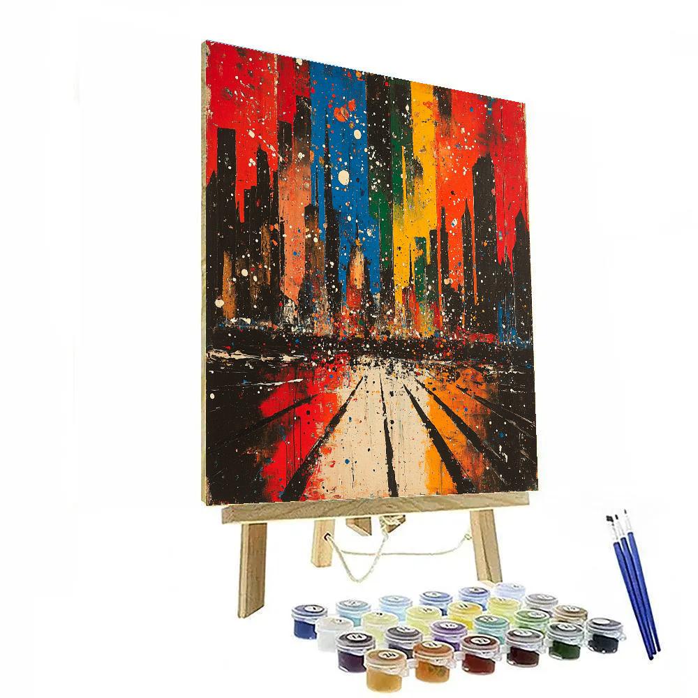 Jackson Pollock Inspired River City Energy Painting by numbers kit