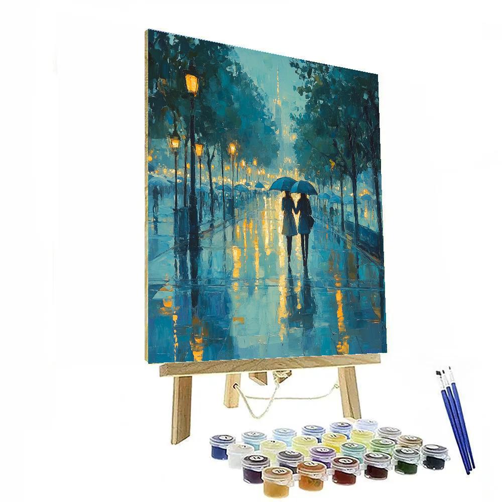 Claude Monet Inspired Rainy Boulevard paint by number